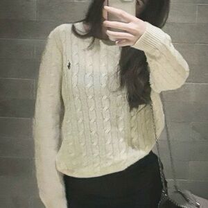 Ralph Lauren Women's Ivory Cable Knit Sweater